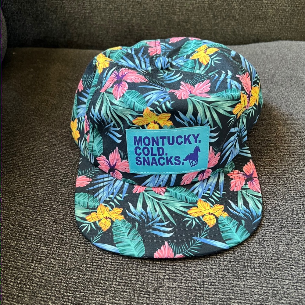 Montucky Cold Snacks Floral Tropical Snapback Hat Streetwear Beer Merch Hawaiian